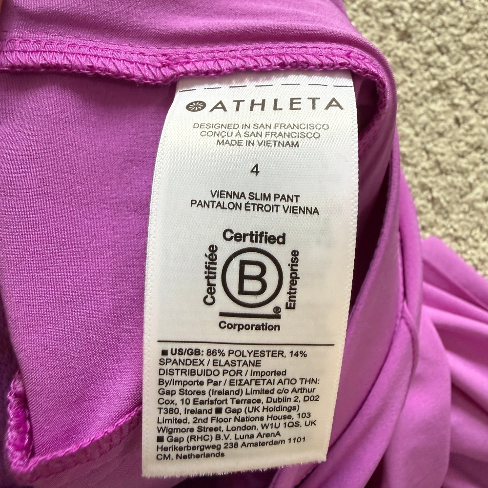 Athleta Brooklyn Pant Purple Sz 4 Athleisure Bright Maximal Gorpcore Comfortable - Picture 9 of 12